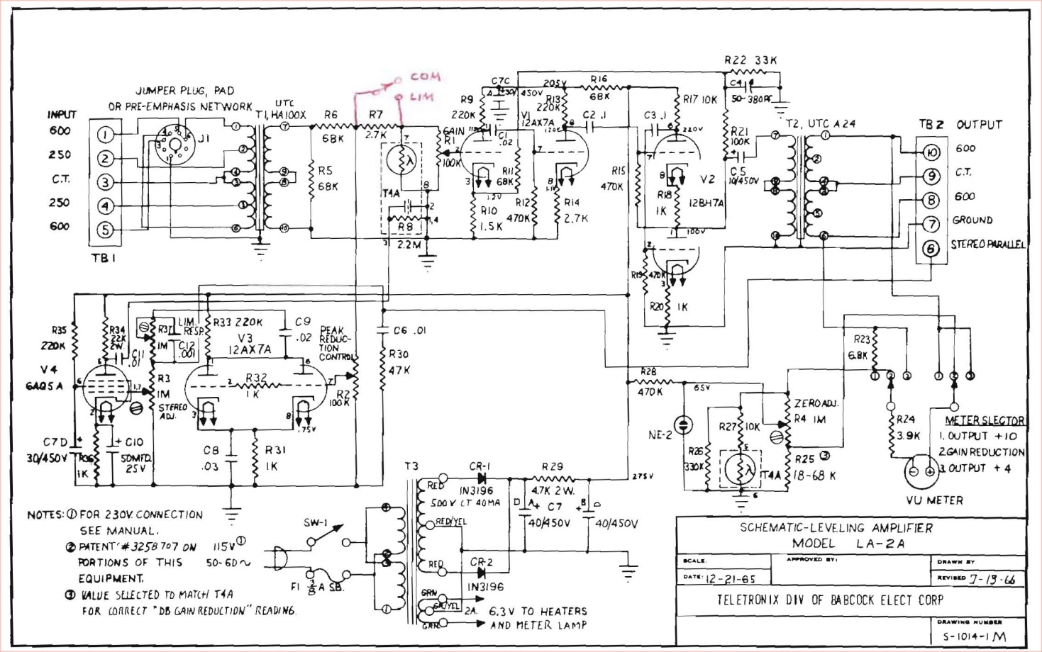 Teletronix la 2a схема
